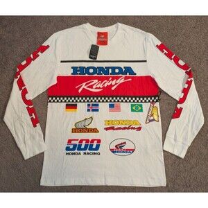 New with Tags! Forever 21 x Honda Racing Long Sleeve White T-Shirt Men's Small